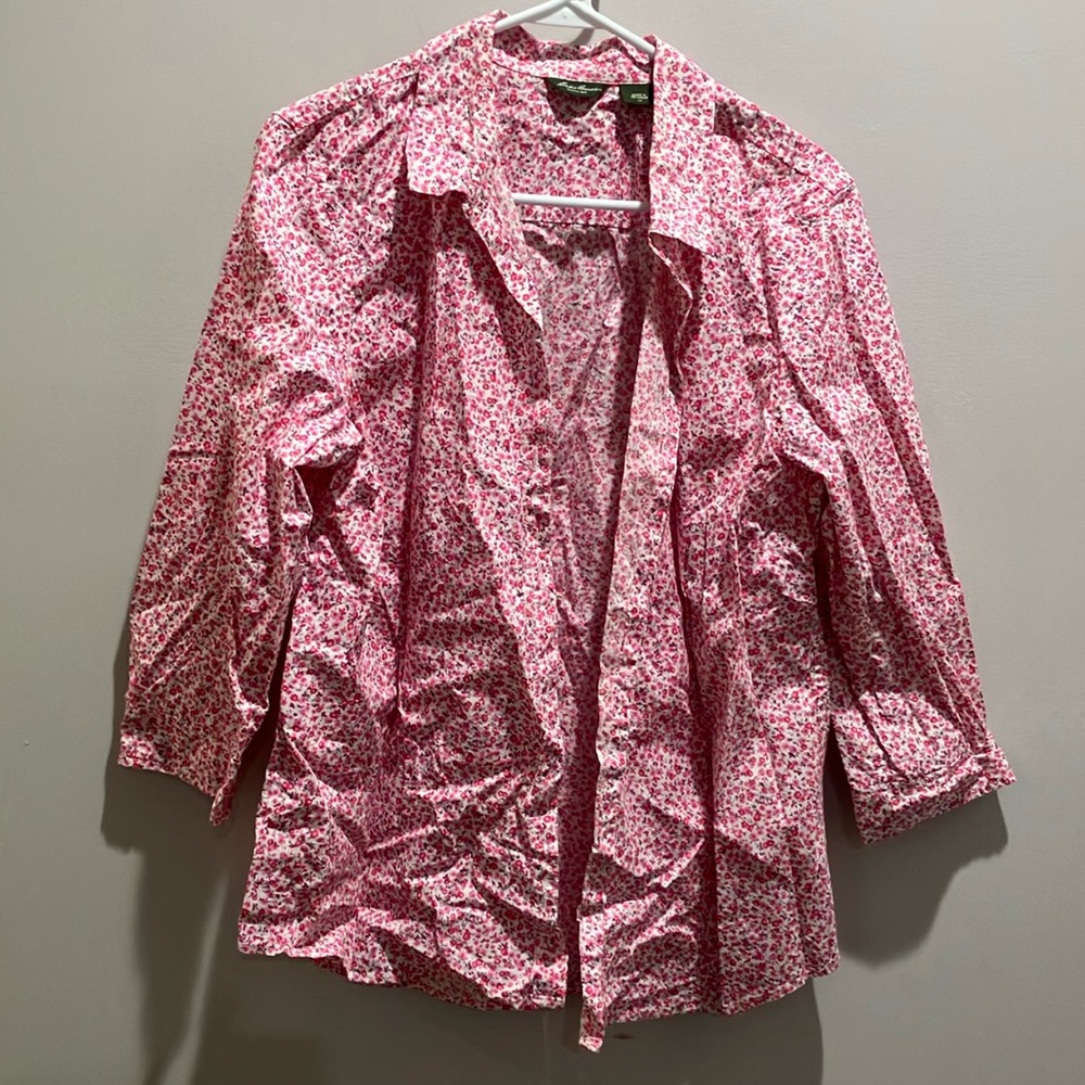 Pink Floral Button-Up Shirt